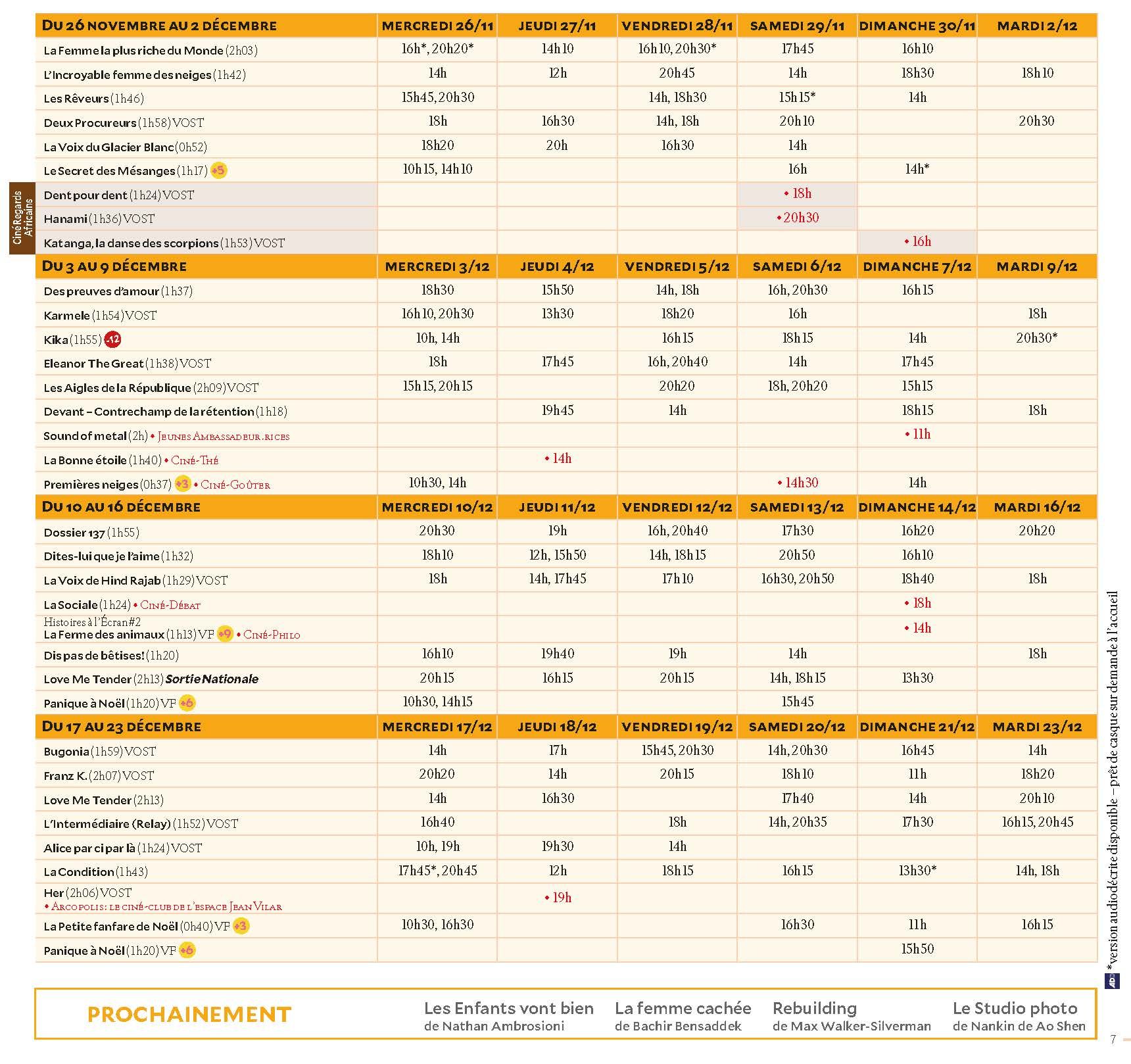 Grille prog 26 11au23 12 25